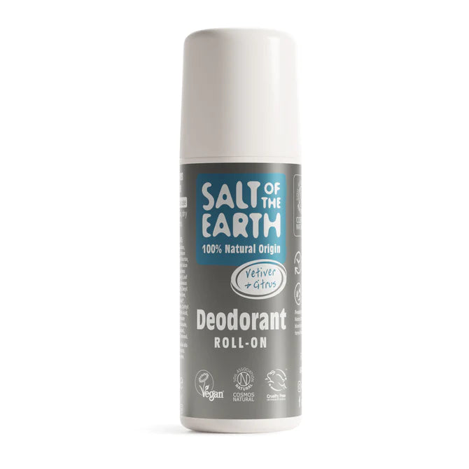 Salt Of The Earth Natural Vetiver and Citrus Roll On Deodorant For Men 75ml