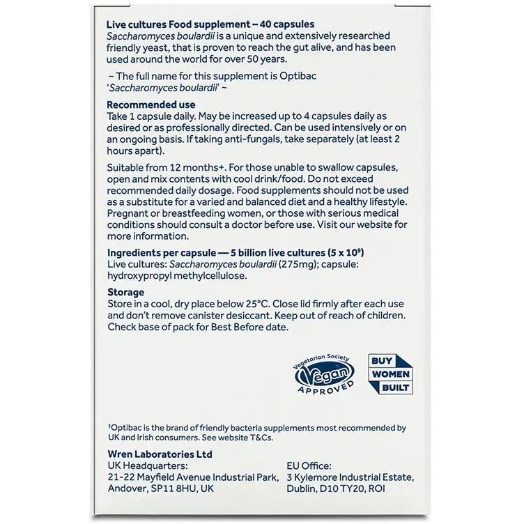 Optibac Probiotics S.Boulardii 40 Capsules