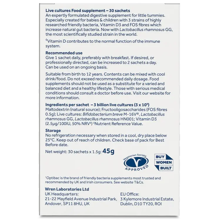 Optibac Probiotics Babies and Children 30 Sachets