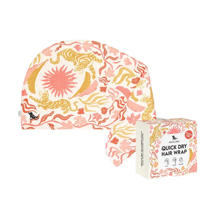 Dock & Bay Quick Dry Hair Wrap Tiger Palm